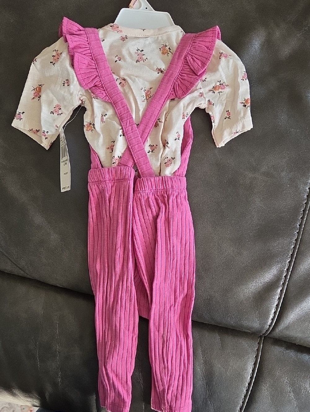 NWT Pink Ribbed Overalls - Picture 4 of 5